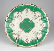 1N418 Oscar Schlegelmilch zöld és arany porcelán tányér 18.5 cm