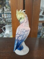 German, Germany volkstedt 1900-1936 porcelain cockatoo, parrot, figural sculpture. 15 Cm.