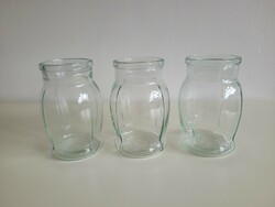 Régi vintage 3 db zöld bordás 1 L es üveg Ladányi konzervgyár befőttesüveg befőttes konzervüveg