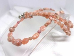 Rhodochrosite bead necklace