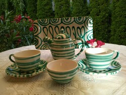 Gmundner Austria striped breakfast set for two