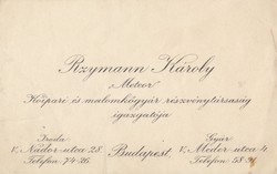 Rzymann Károly a Meteor Kőipari és Malomkőgyár Rt. igazgatójának névjegykártyája