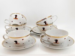 Hollóházi omnia tea-sized cups with bottoms, 6 in one