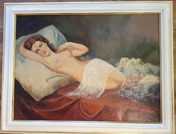 Large female nude oil painting for sale at a deeply discounted price!
