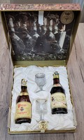 Original unopened Tokaj wine selection in gift box with 2 glasses.