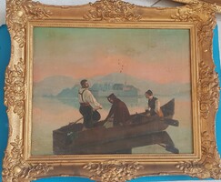 Biedermeyer picture: oars in a boat