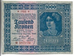 1000 korona kronen 1922 Ausztria 1.