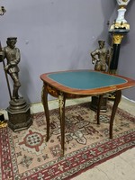 Inlaid folding card table, game table