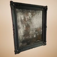 Antique mirror in a recycled frame
