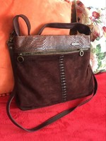 Fine suede cocoa brown leather bag, transferable, nice condition, size A4