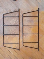 Old retro metal frame wall ladder shelf, shelf bracket