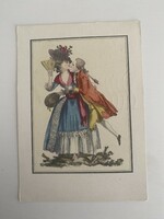 Fashion clothing, costume postcards, antique clothing, rococo, baroque