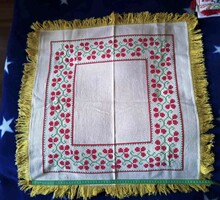 Old cross stitch / on a yellow background / tablecloth for sale