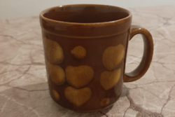 Marked brown heart mug