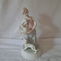 Woman with dogs figure