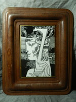 Leather framed Saxon Ender picture