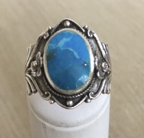 Old silver ring turquoise