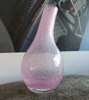 Rózsaszínű buborékos művészeti üvegváza