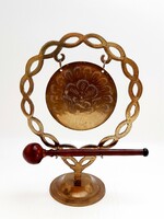 Copper table gong, calling for lunch, 25 cm