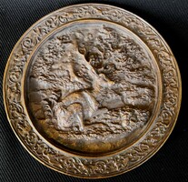 Dt/283 – hunter-themed bronze wall relief /1kg/
