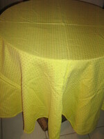 Beautiful lemon yellow spotted oval damask tablecloth