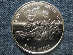 Dél-Korea Olimpiai Játékok Szöulban 1988 Kötélhúzás .925 ezüst 5000 won 1986 (id62341)