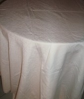 Beautiful snow-white elegant damask tablecloth