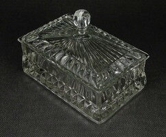 1N506 large square glass butter container with lid
