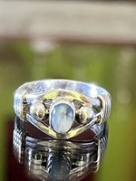 Egyedi ezüst gyűrű, Holdkővel ékesítve