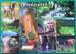 Szilvásvárad, horses, light railway, nature, mountains, postal clear postcard