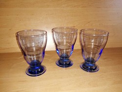 Kék üveg pohár 3 db egyben - 12 cm magas (0-4)