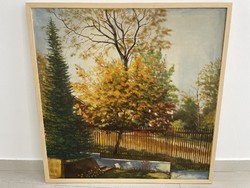 Lojos Schwer autumn garden landscape painting image