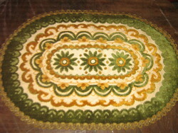 Cute special vintage floral oval velvet-silk tablecloth