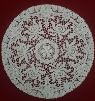 Antique Burano lace display tablecloth
