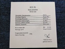 E.C.U. - Integráció az Európai Unióba .925 ezüst 500 Forint 1994 tanúsítványa (id58820)