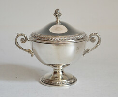 Sugar box with silver lid. Rich in detail. 800 Fine Italy rare./ Nf27