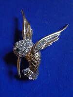 Retro metal hummingbird brooch