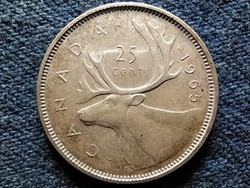 Canada ii. Elizabeth .800 Silver 25 cents 1965 (id50837)