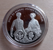 A magyar pénz krónikája:Sissi és Ferenc József esküvője 20 gramm színezüst emlékveret...