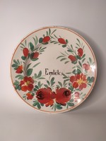 Abátfalva-marked hard ceramic painted folk wall plate