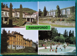 Parádfürdő, részletek, postatiszta képeslap, 1984