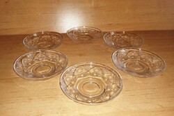Hollóházi glass small plate set 6 pcs - diameter 10.3 cm (36/d)