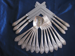 Thick silver-plated Russian cutlery set (18 pieces)