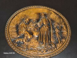 Polish copper decorative plate wall plate 30 cm diameter 1.15 Kg