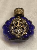 Antik nagyon szép kék színű parfümős üveg.