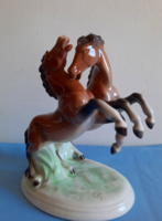 Prancing horses, porcelain statue