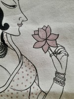 Radha lótuszvirággal ~  festett vászontáska