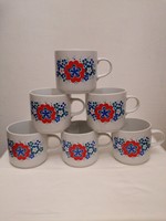 6 Alföldi bella patterned porcelain mugs