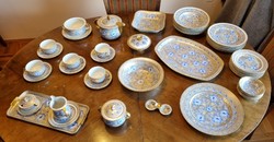 47 pieces of Budapest drasche painted porcelain tableware in one lot
