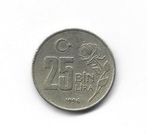 25 bin lira 25000 Törökország török 1996